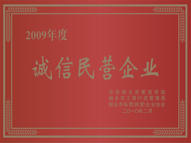 桐乡市诚信民营企业